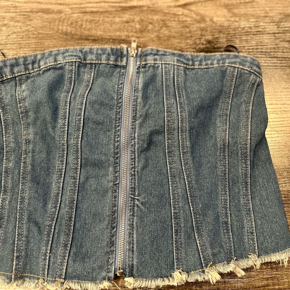 Y2K Denim Blue Crop Top